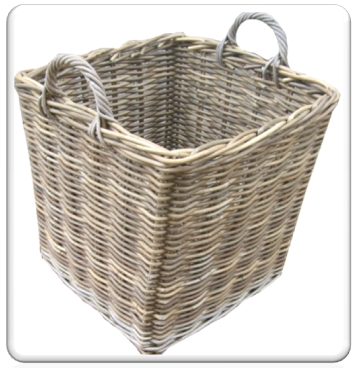 Grey log basket